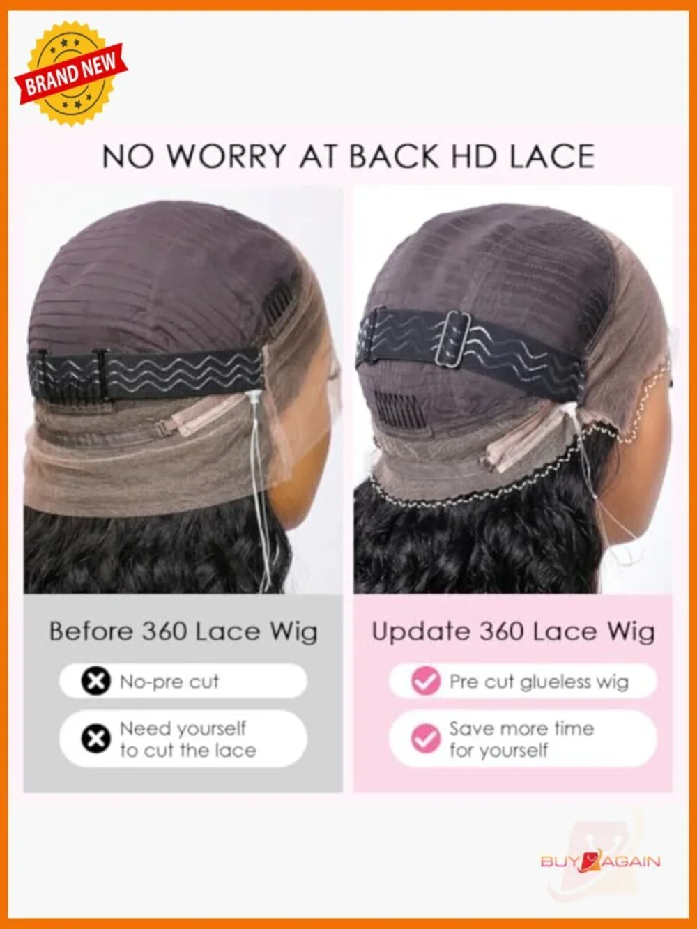 360 Lace Front Wig Human Hair Glueless Water Wave Drawstring 220 Density